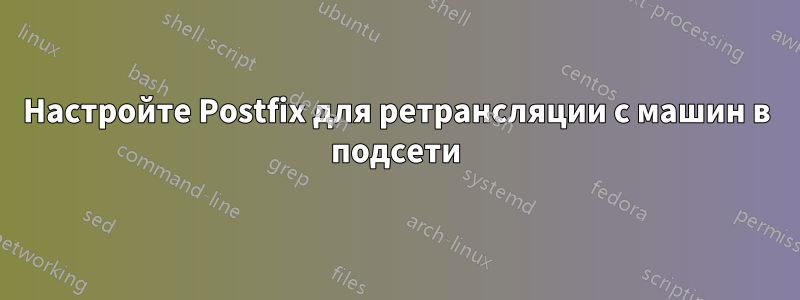 Настройте Postfix для ретрансляции с машин в подсети