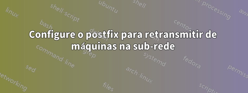 Configure o postfix para retransmitir de máquinas na sub-rede