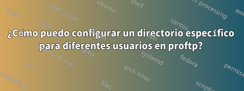 ¿Cómo puedo configurar un directorio específico para diferentes usuarios en proftp?