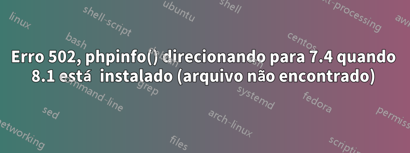 Erro 502, phpinfo() direcionando para 7.4 quando 8.1 está instalado (arquivo não encontrado)