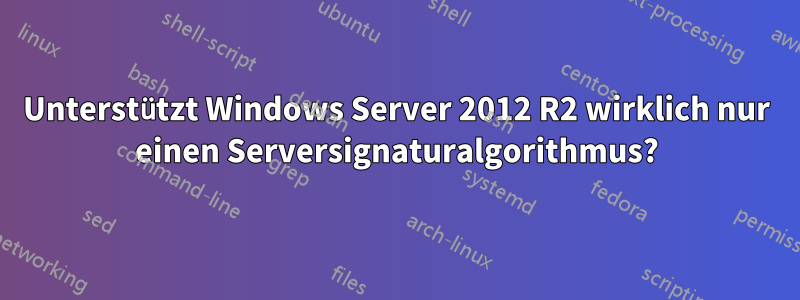 Unterstützt Windows Server 2012 R2 wirklich nur einen Serversignaturalgorithmus?