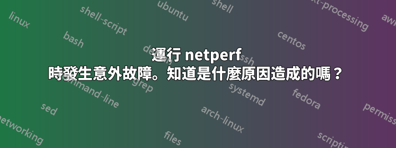 運行 netperf 時發生意外故障。知道是什麼原因造成的嗎？