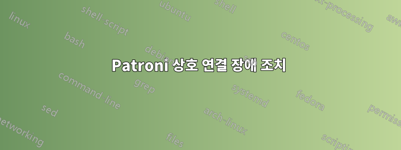 Patroni 상호 연결 장애 조치