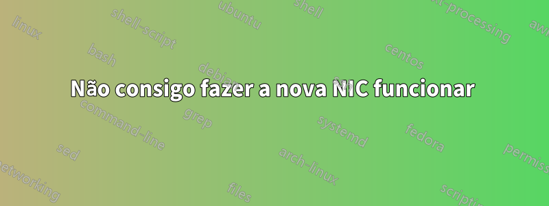 Não consigo fazer a nova NIC funcionar