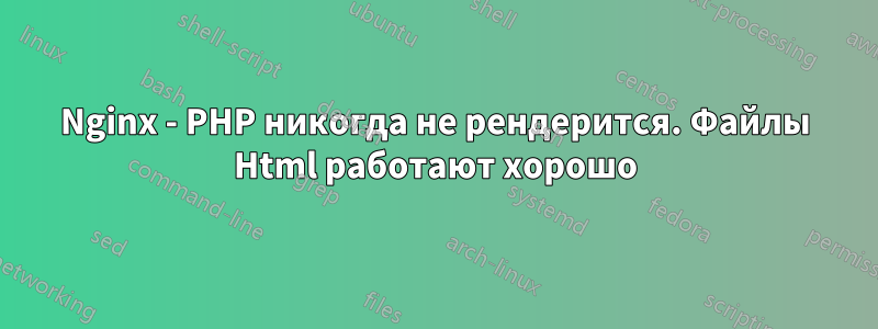 Nginx - PHP никогда не рендерится. Файлы Html работают хорошо