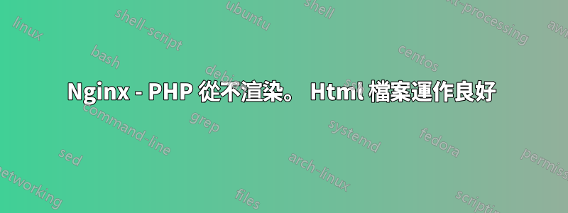 Nginx - PHP 從不渲染。 Html 檔案運作良好