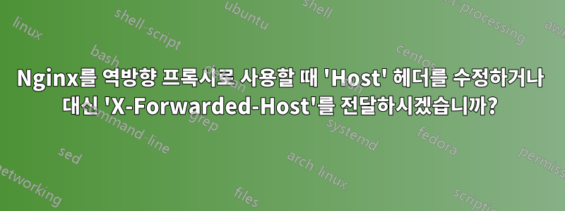 Nginx를 역방향 프록시로 사용할 때 'Host' 헤더를 수정하거나 대신 'X-Forwarded-Host'를 전달하시겠습니까?