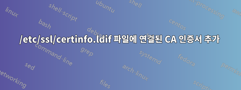 /etc/ssl/certinfo.ldif 파일에 연결된 CA 인증서 추가