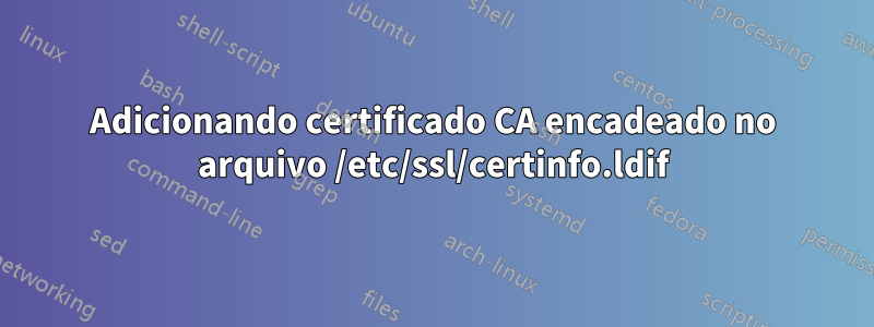 Adicionando certificado CA encadeado no arquivo /etc/ssl/certinfo.ldif