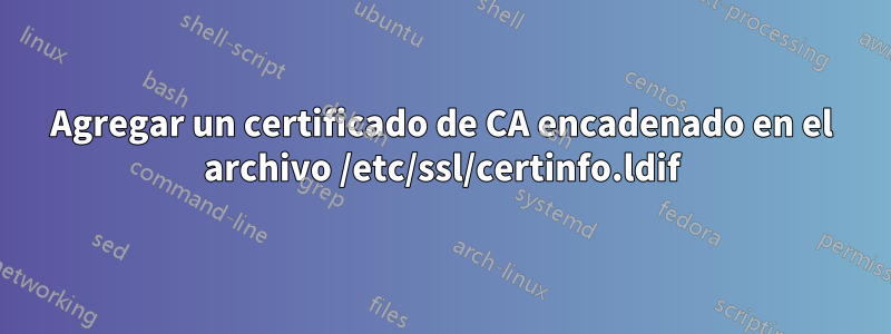 Agregar un certificado de CA encadenado en el archivo /etc/ssl/certinfo.ldif