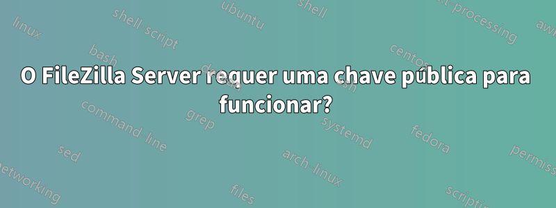 O FileZilla Server requer uma chave pública para funcionar?