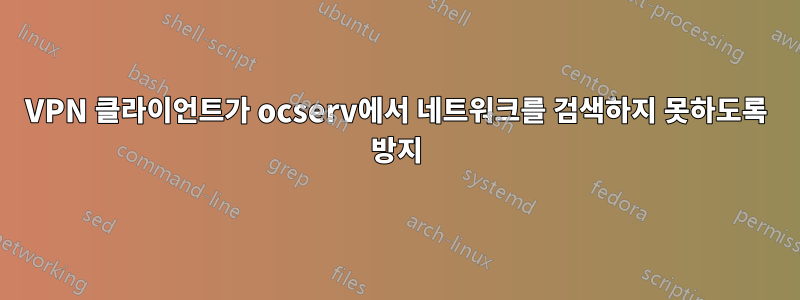 VPN 클라이언트가 ocserv에서 네트워크를 검색하지 못하도록 방지