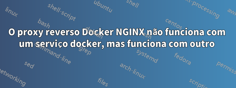 O proxy reverso Docker NGINX não funciona com um serviço docker, mas funciona com outro