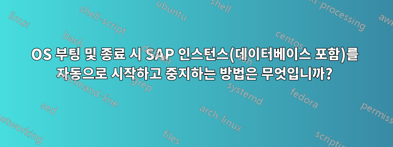 OS 부팅 및 종료 시 SAP 인스턴스(데이터베이스 포함)를 자동으로 시작하고 중지하는 방법은 무엇입니까?