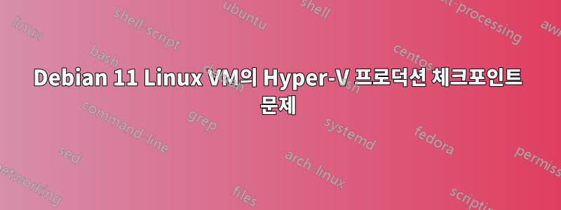 Debian 11 Linux VM의 Hyper-V 프로덕션 체크포인트 문제