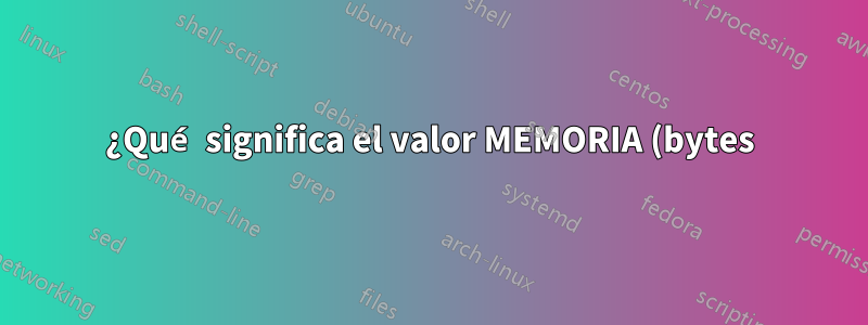 ¿Qué significa el valor MEMORIA (bytes) en los "nodos superiores de kubectl" en los nodos de Windows AKS?