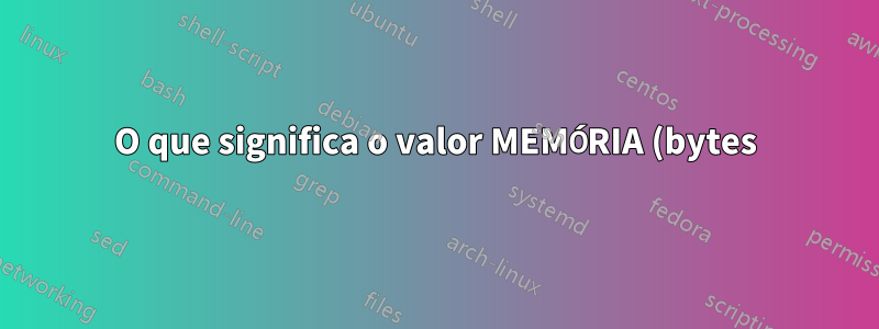O que significa o valor MEMÓRIA (bytes) em "nós superiores do kubectl" nos nós do Windows AKS?
