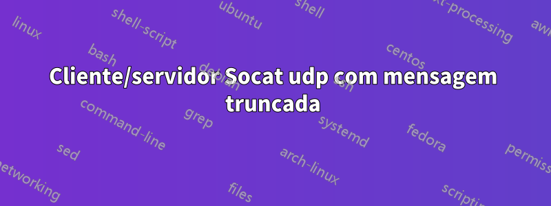 Cliente/servidor Socat udp com mensagem truncada