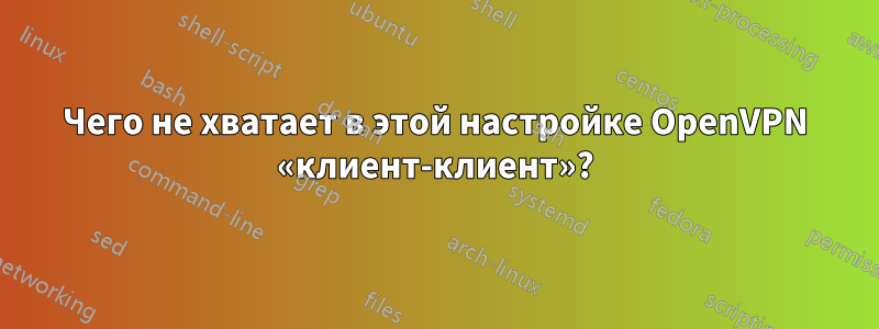 Чего не хватает в этой настройке OpenVPN «клиент-клиент»?