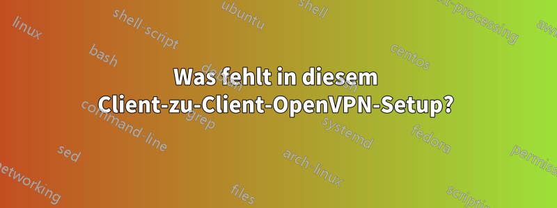 Was fehlt in diesem Client-zu-Client-OpenVPN-Setup?