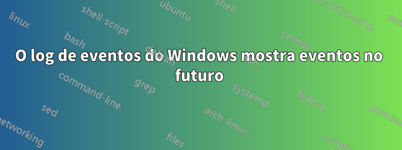 O log de eventos do Windows mostra eventos no futuro