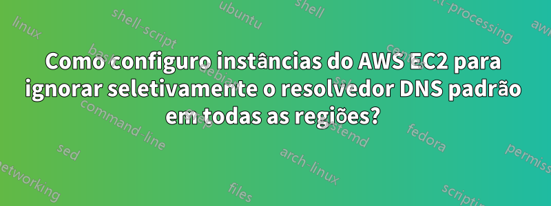 Como configuro instâncias do AWS EC2 para ignorar seletivamente o resolvedor DNS padrão em todas as regiões?