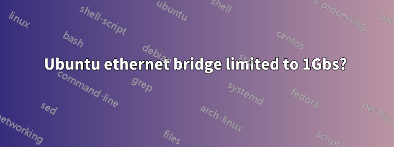 Ubuntu ethernet bridge limited to 1Gbs?