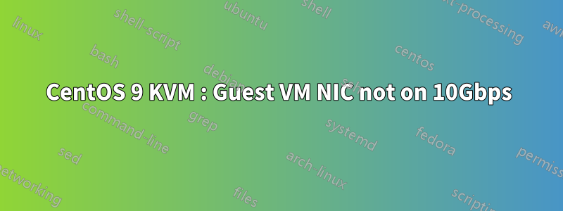 CentOS 9 KVM : Guest VM NIC not on 10Gbps