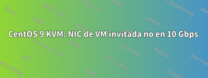 CentOS 9 KVM: NIC de VM invitada no en 10 Gbps