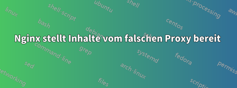 Nginx stellt Inhalte vom falschen Proxy bereit