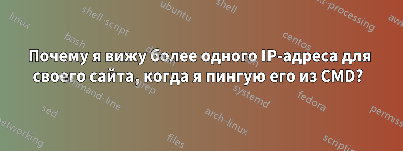 Почему я вижу более одного IP-адреса для своего сайта, когда я пингую его из CMD? 