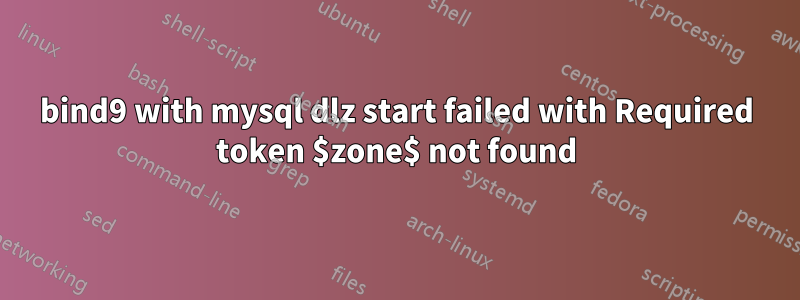 bind9 with mysql dlz start failed with Required token $zone$ not found