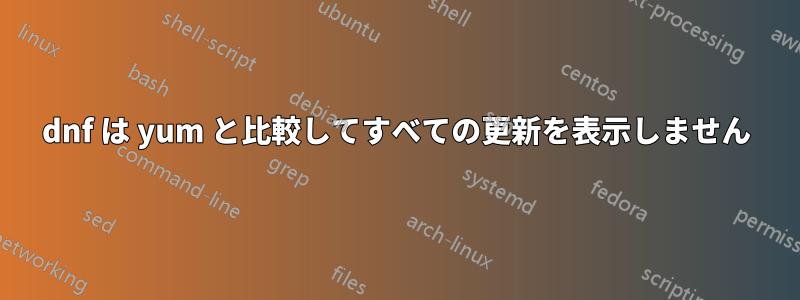 dnf は yum と比較してすべての更新を表示しません