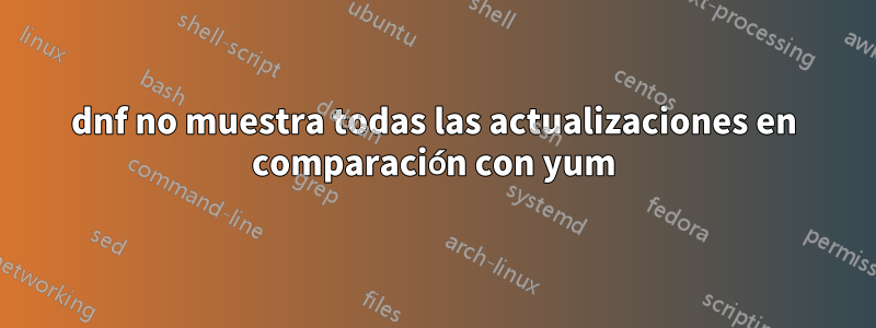 dnf no muestra todas las actualizaciones en comparación con yum