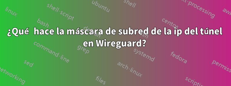 ¿Qué hace la máscara de subred de la ip del túnel en Wireguard?