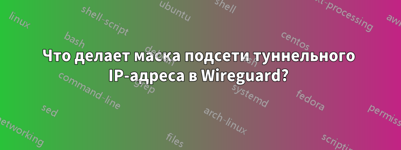 Что делает маска подсети туннельного IP-адреса в Wireguard?