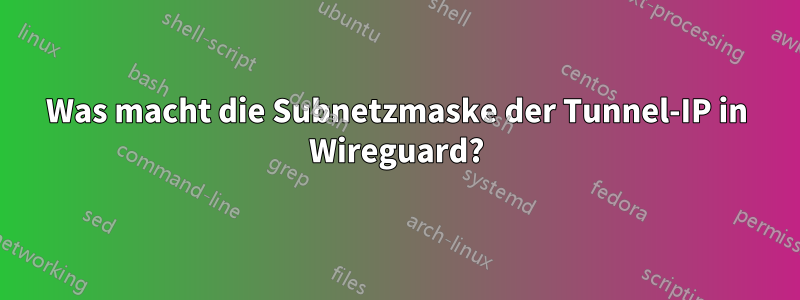 Was macht die Subnetzmaske der Tunnel-IP in Wireguard?