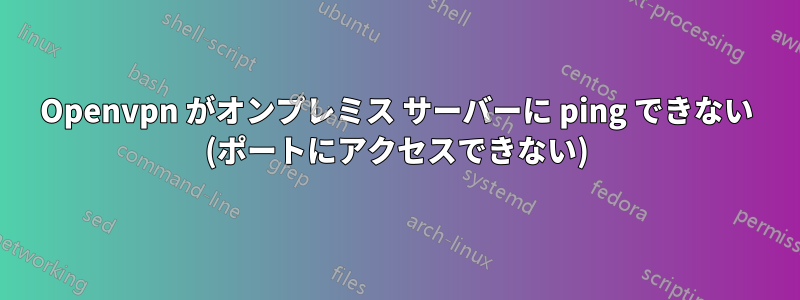 Openvpn がオンプレミス サーバーに ping できない (ポートにアクセスできない)