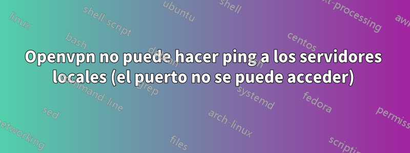 Openvpn no puede hacer ping a los servidores locales (el puerto no se puede acceder)