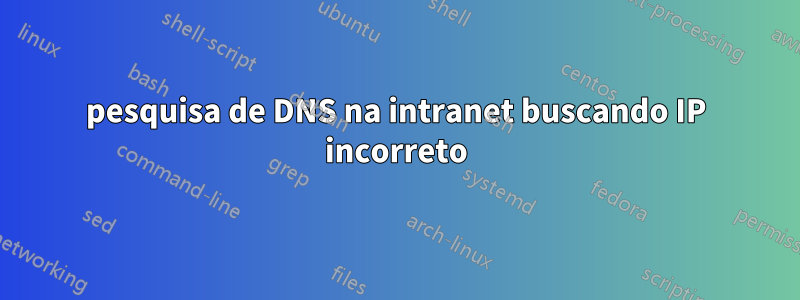 pesquisa de DNS na intranet buscando IP incorreto