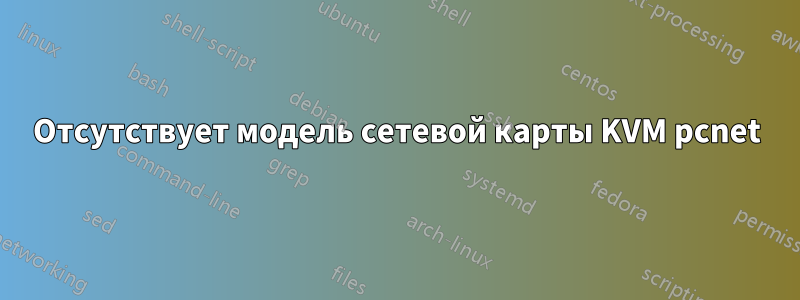 Отсутствует модель сетевой карты KVM pcnet