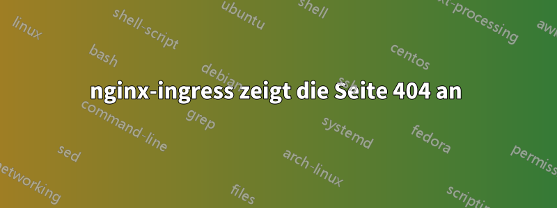 nginx-ingress zeigt die Seite 404 an