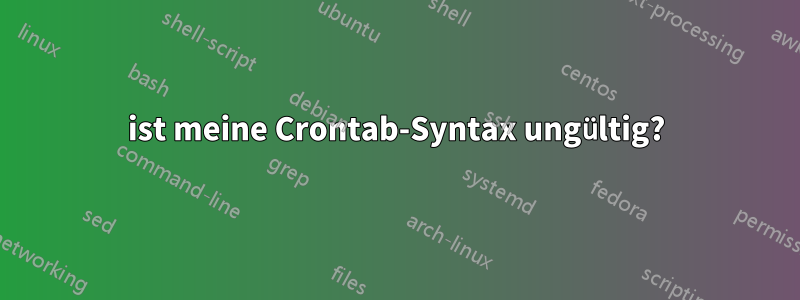 ist meine Crontab-Syntax ungültig?