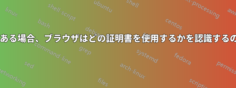 複数の証明書がある場合、ブラウザはどの証明書を使用するかを認識するのはなぜですか?