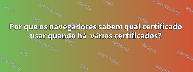 Por que os navegadores sabem qual certificado usar quando há vários certificados?