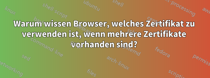 Warum wissen Browser, welches Zertifikat zu verwenden ist, wenn mehrere Zertifikate vorhanden sind?