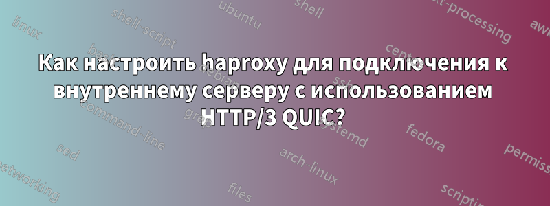 Как настроить haproxy для подключения к внутреннему серверу с использованием HTTP/3 QUIC?