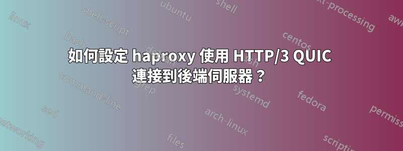 如何設定 haproxy 使用 HTTP/3 QUIC 連接到後端伺服器？