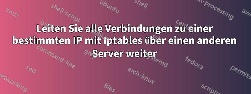 Leiten Sie alle Verbindungen zu einer bestimmten IP mit Iptables über einen anderen Server weiter