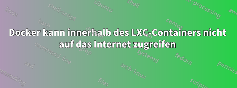 Docker kann innerhalb des LXC-Containers nicht auf das Internet zugreifen